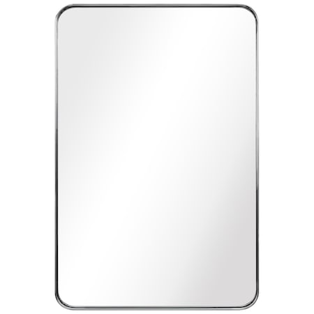 Solid Storage Supplies Ultra Polished Silver Stainless Steel rectangular Wall Mirror SO2950294
